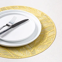 KSP Gather & Dine Leaf Cut-Out Vinyl Placemat (Gold)