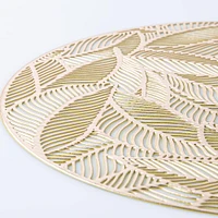 KSP Gather & Dine Leaf Cut-Out Vinyl Placemat (Gold)