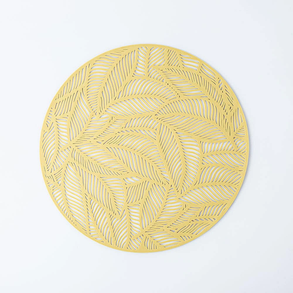 KSP Gather & Dine Leaf Cut-Out Vinyl Placemat (Gold)