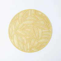 KSP Gather & Dine Leaf Cut-Out Vinyl Placemat (Gold)