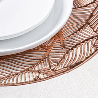 KSP Gather & Dine Leaf Cut-Out Vinyl Placemat (Rose Gold)