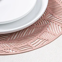 KSP Gather & Dine Leaf Cut-Out Vinyl Placemat (Rose Gold)