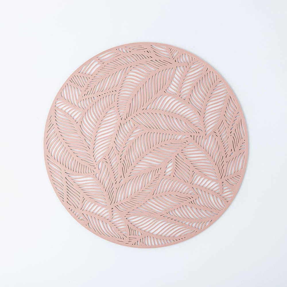 KSP Gather & Dine Leaf Cut-Out Vinyl Placemat (Rose Gold)