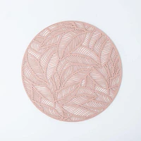 KSP Gather & Dine Leaf Cut-Out Vinyl Placemat (Rose Gold)