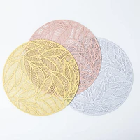 KSP Gather & Dine Leaf Cut-Out Vinyl Placemat (Rose Gold)