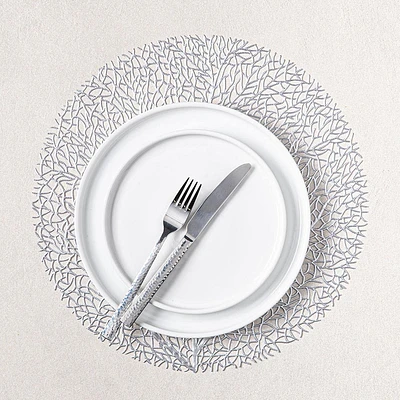 KSP Gather & Dine Tree Cut-Out Vinyl Placemat (Silver)