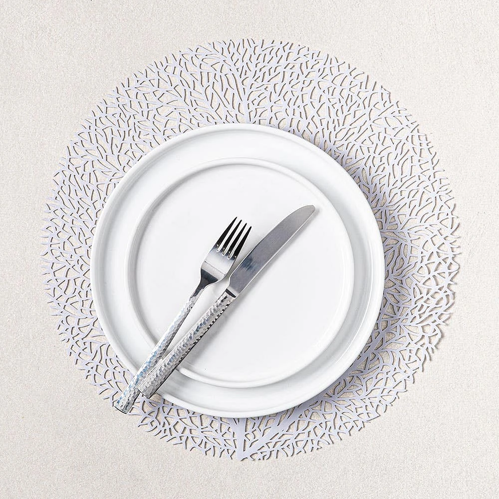 KSP Gather & Dine Tree Cut-Out Vinyl Placemat (Silver)