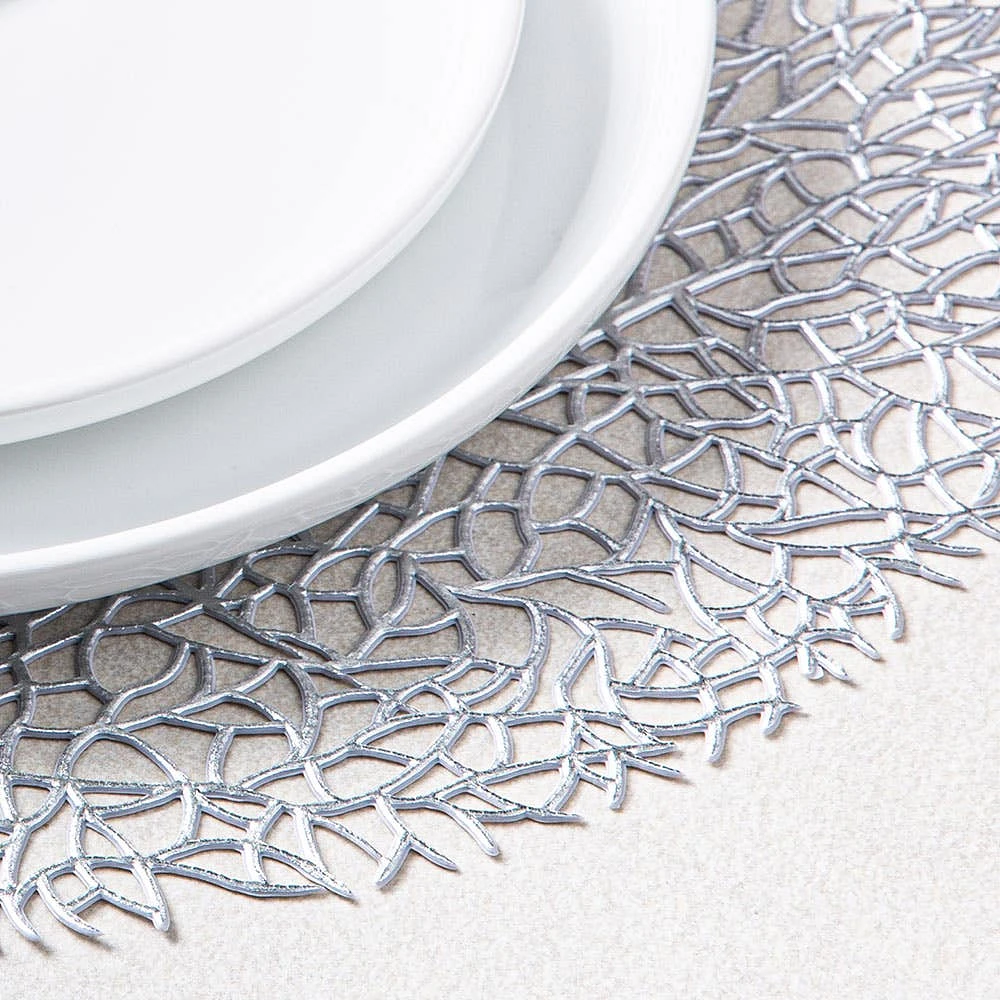 KSP Gather & Dine Tree Cut-Out Vinyl Placemat (Silver)
