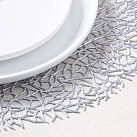 KSP Gather & Dine Tree Cut-Out Vinyl Placemat (Silver)