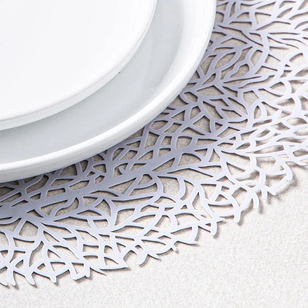 KSP Gather & Dine Tree Cut-Out Vinyl Placemat (Silver)