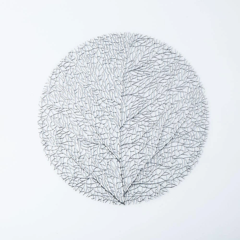 KSP Gather & Dine Tree Cut-Out Vinyl Placemat (Silver)