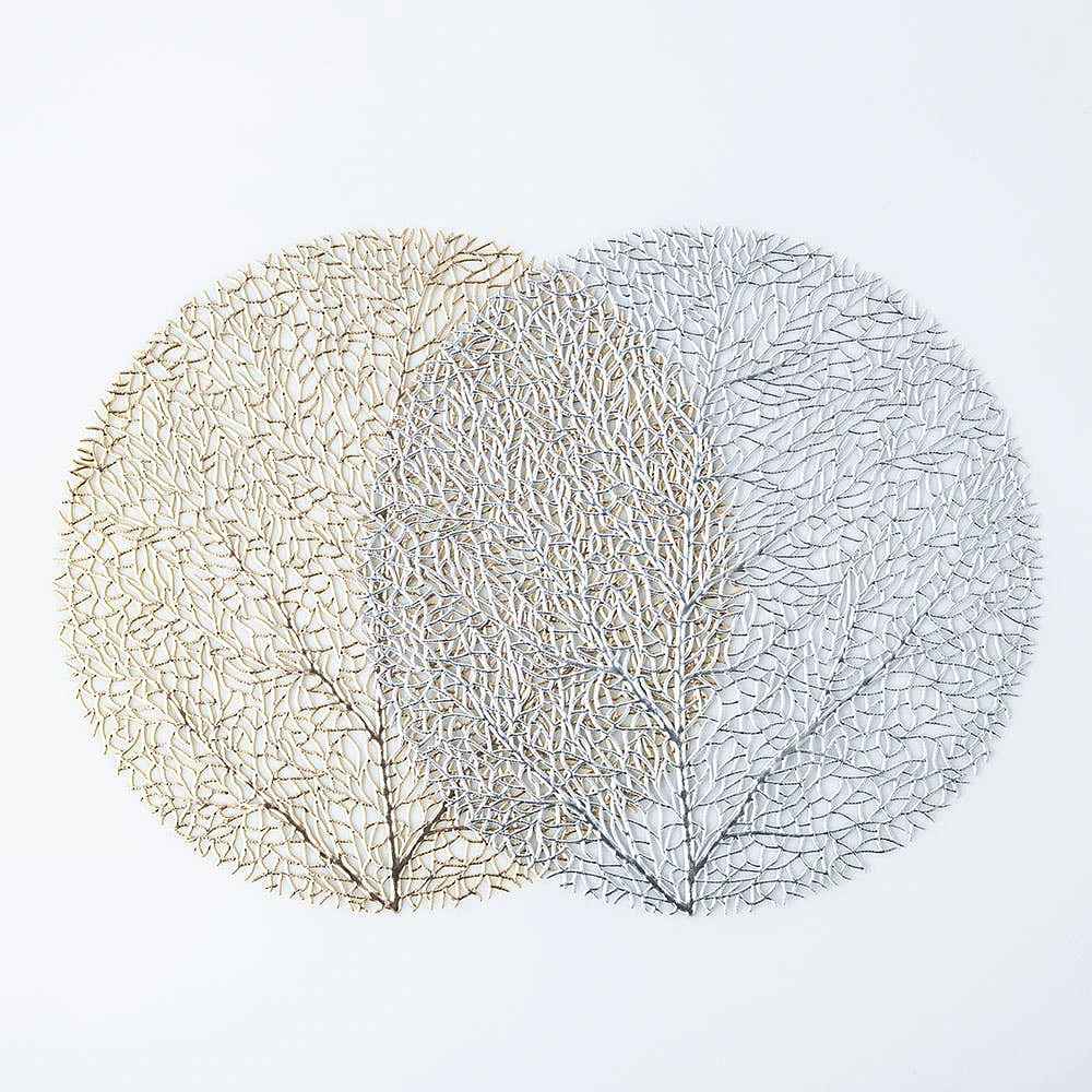 KSP Gather & Dine Tree Cut-Out Vinyl Placemat (Silver)