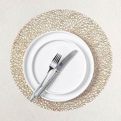 KSP Gather & Dine Tree Cut-Out Vinyl Placemat (Champagne Gold)