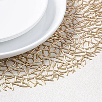 KSP Gather & Dine Tree Cut-Out Vinyl Placemat (Champagne Gold)