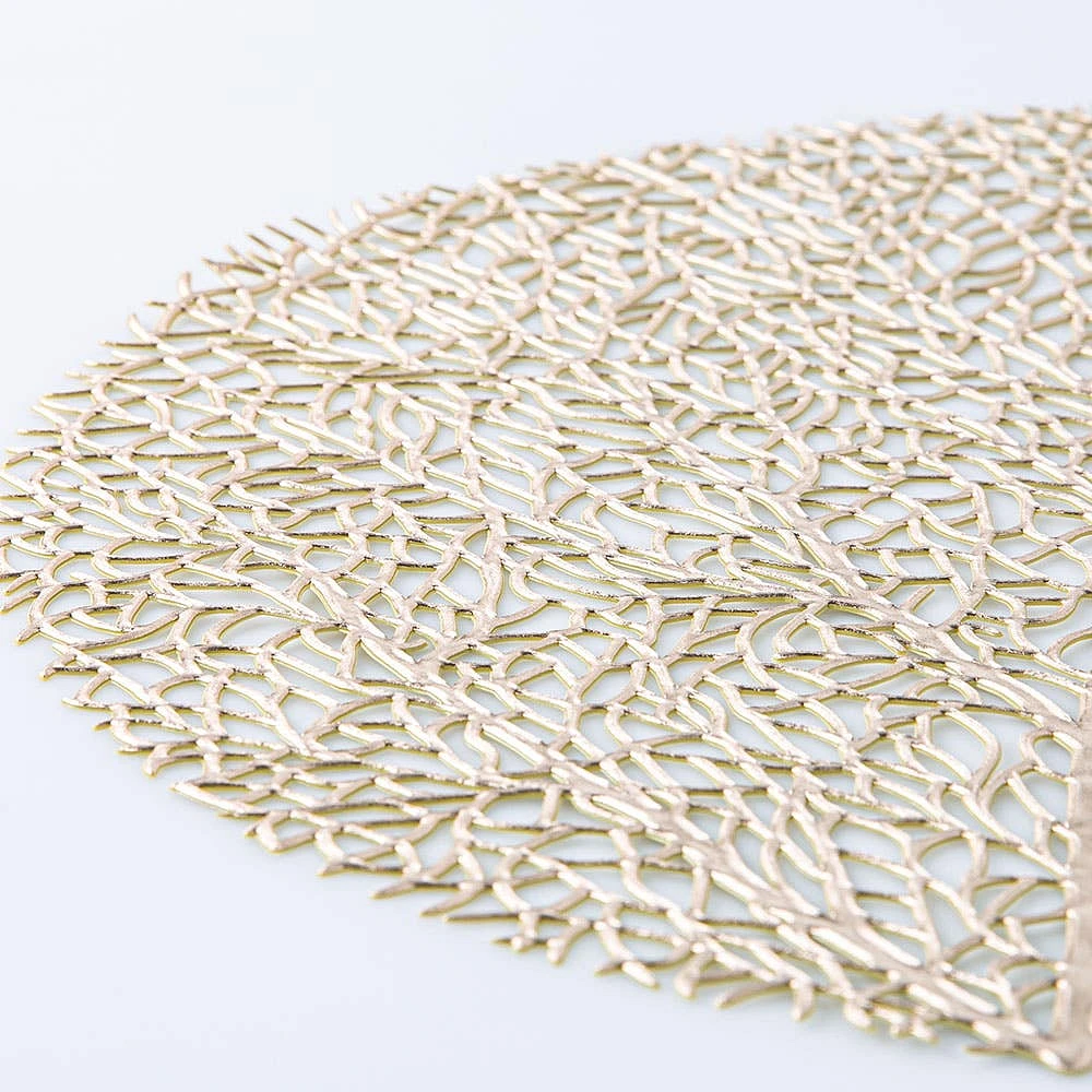 KSP Gather & Dine Tree Cut-Out Vinyl Placemat (Champagne Gold)