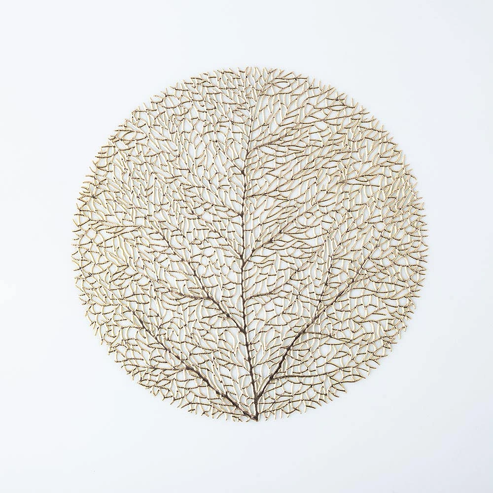 KSP Gather & Dine Tree Cut-Out Vinyl Placemat (Champagne Gold)
