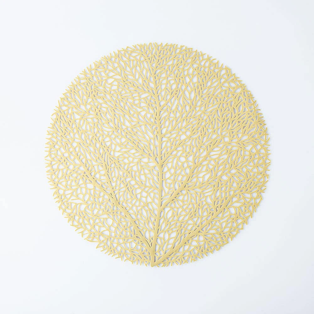 KSP Gather & Dine Tree Cut-Out Vinyl Placemat (Champagne Gold)