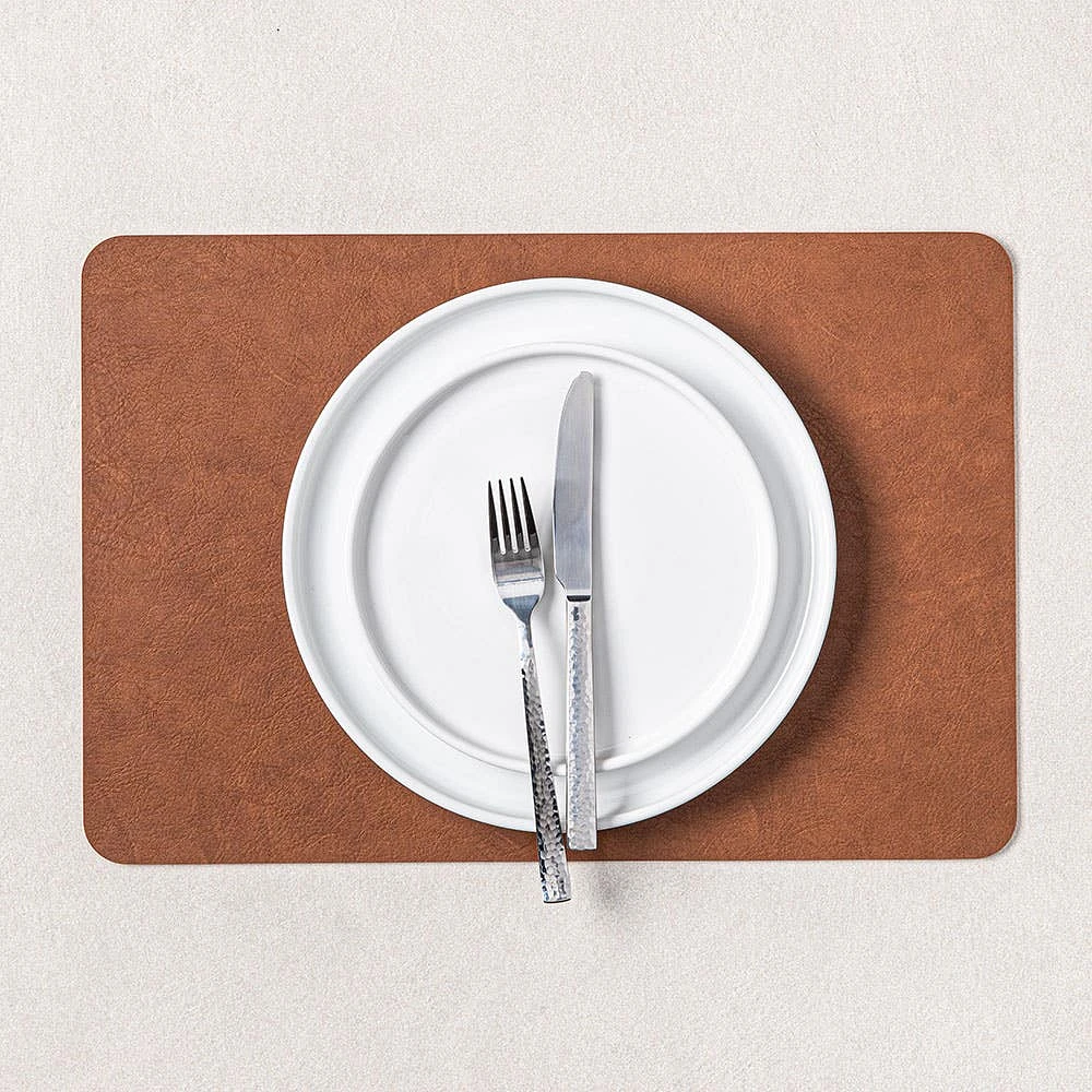 KSP Gather & Dine Supreme Leather Pvc Placemat (Coffee Brown)