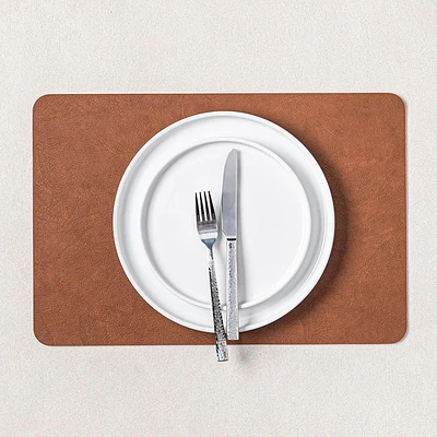 KSP Gather & Dine Supreme Leather Pvc Placemat (Coffee Brown)