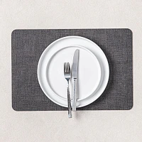 KSP Gather & Dine Luxe Leather Pvc Placemat (Dark Grey)