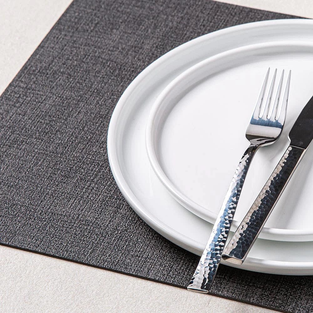 KSP Gather & Dine Luxe Leather Pvc Placemat (Dark Grey)