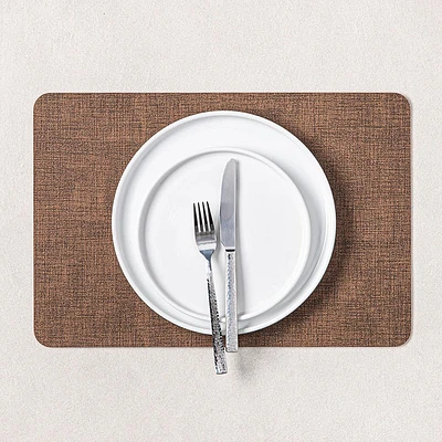 KSP Gather & Dine Luxe Leather Pvc Placemat (Coffee Brown)