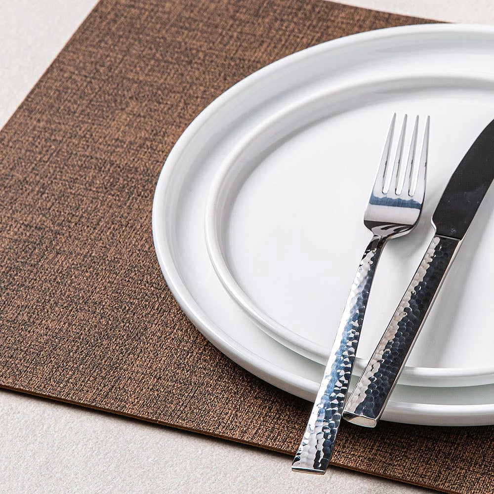 KSP Gather & Dine Luxe Leather Pvc Placemat (Coffee Brown)