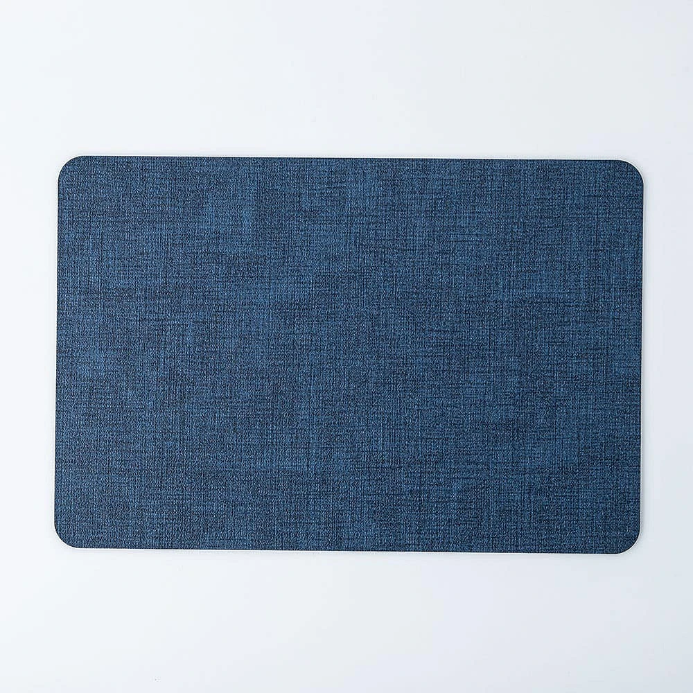 KSP Gather & Dine Luxe Leather Pvc Placemat (Navy Blue)