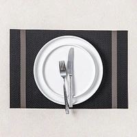 KSP Gather & Dine Edge Vinyl Placemat (Black/Grey)