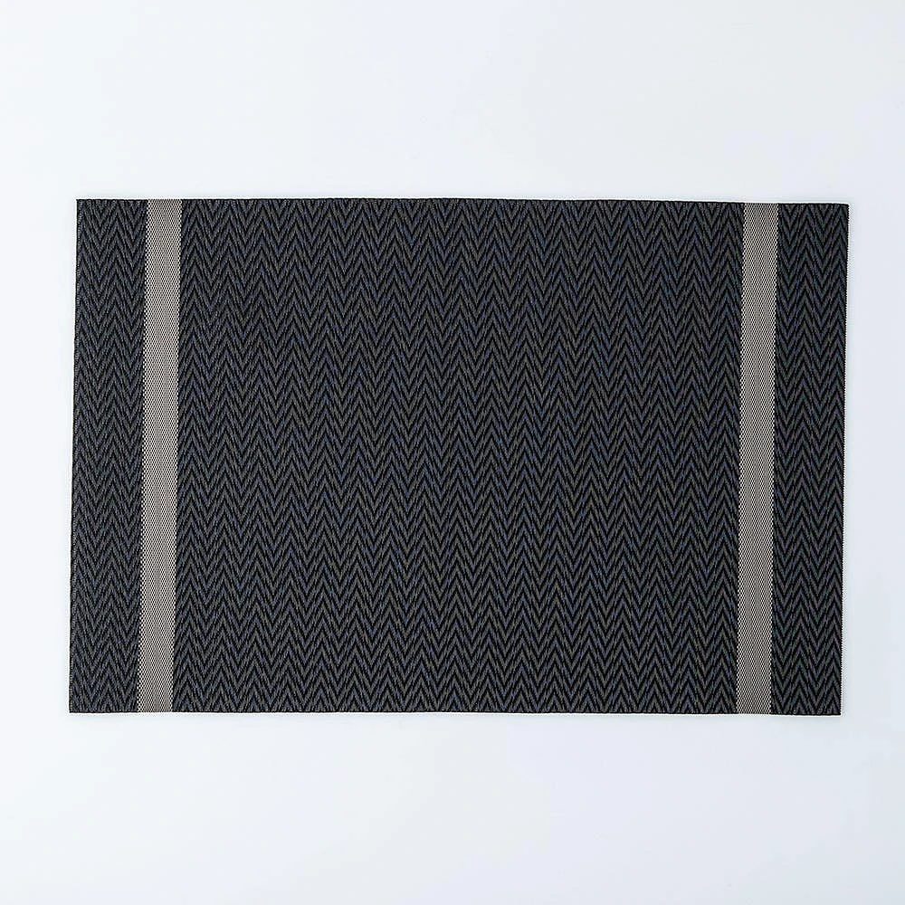 KSP Gather & Dine Edge Vinyl Placemat (Black/Grey)
