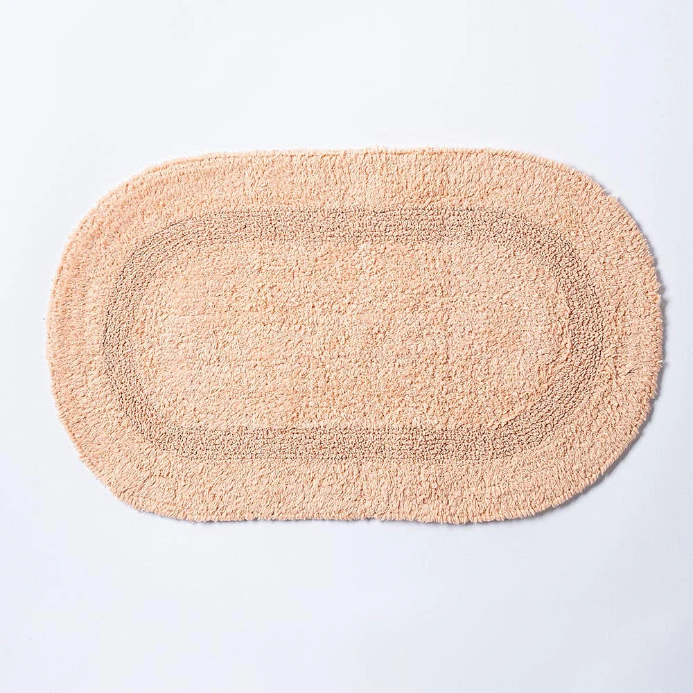 KSP Plush Oval Cotton Bathmat Reversible (Peach)
