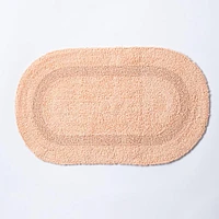 KSP Plush Oval Cotton Bathmat Reversible (Peach)