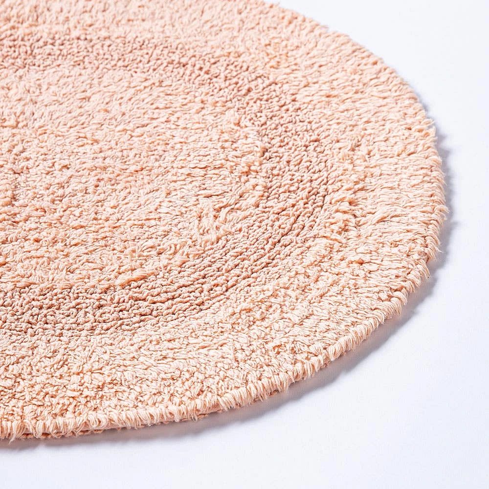 KSP Plush Oval Cotton Bathmat Reversible (Peach)
