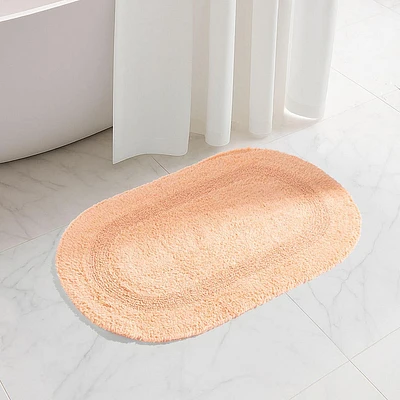 KSP Plush Oval Cotton Bathmat Reversible (Peach)
