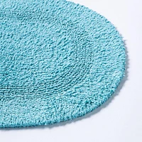 KSP Plush Oval Cotton Bathmat Reversible (Capri Blue)