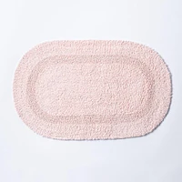 KSP Plush Oval Cotton Bathmat Reversible (Rose Quartz)