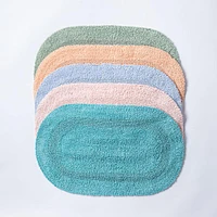 KSP Plush Oval Cotton Bathmat Reversible (Rose Quartz)