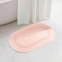 KSP Plush Oval Cotton Bathmat Reversible (Rose Quartz)