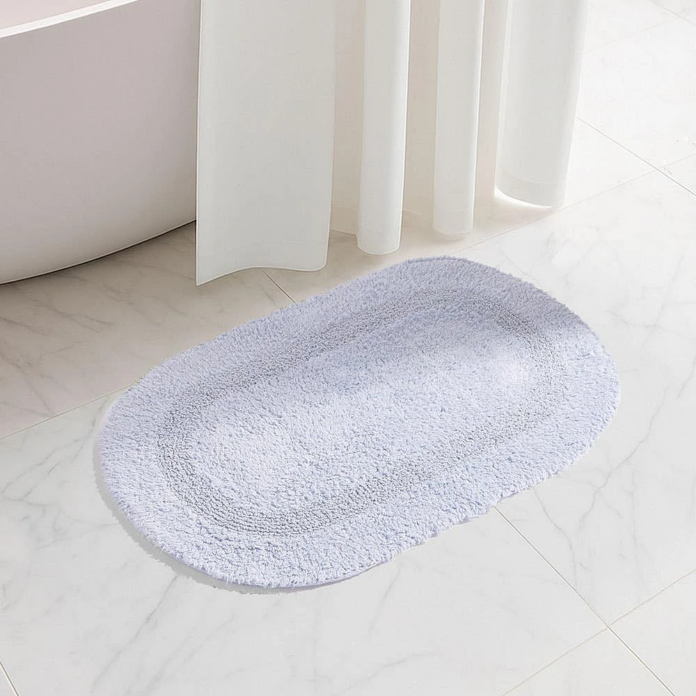 KSP Plush Oval Cotton Bathmat Reversible (Lavender)