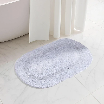 KSP Plush Oval Cotton Bathmat Reversible (Lavender)