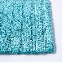 KSP Stripe Cotton Bathmat Reversible 17x24" (Capri Blue)