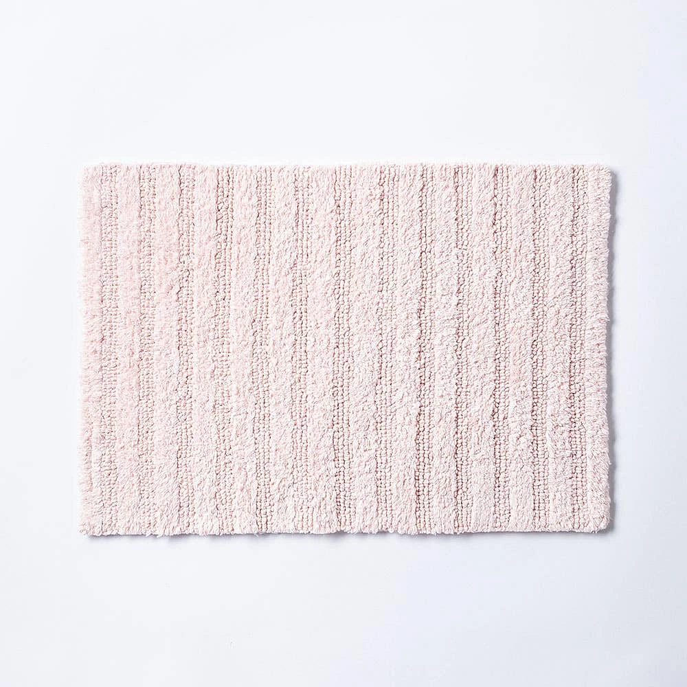 KSP Stripe Cotton Bathmat Reversible 17x24" (Rose Quartz)
