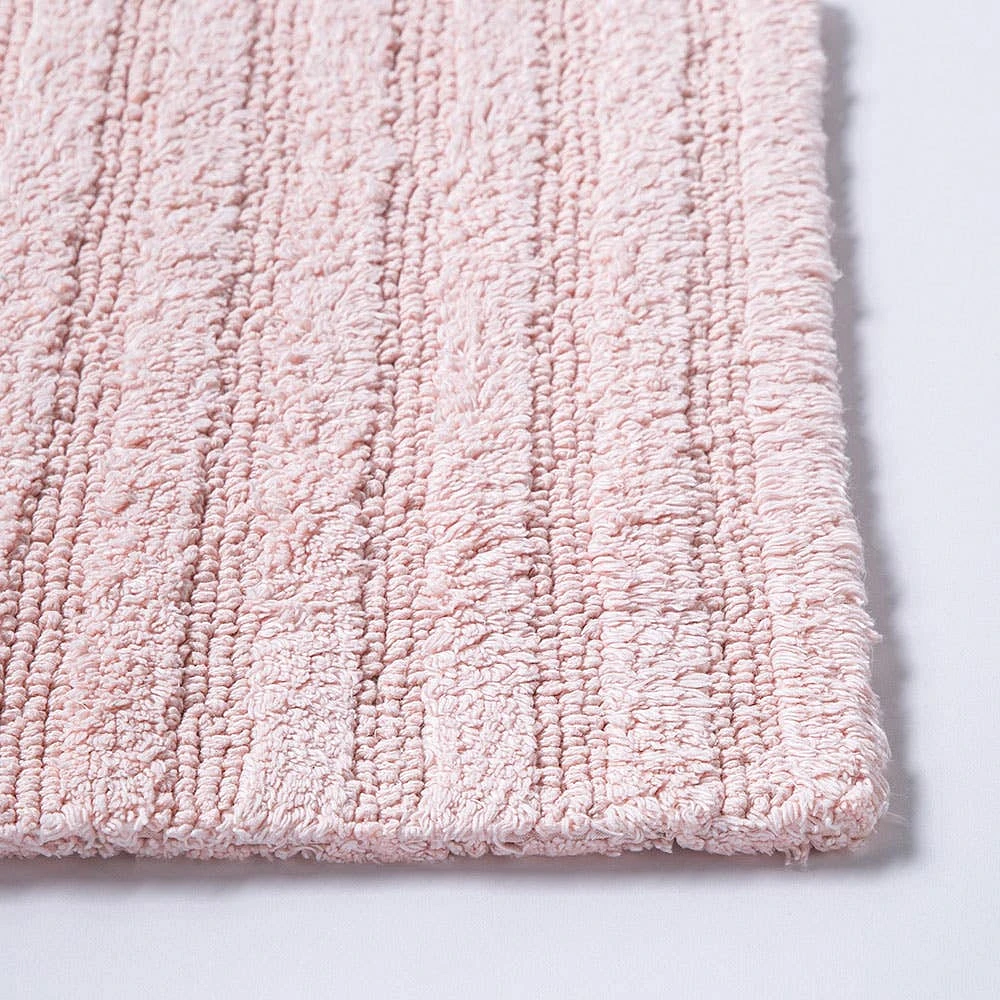KSP Stripe Cotton Bathmat Reversible 17x24" (Rose Quartz)