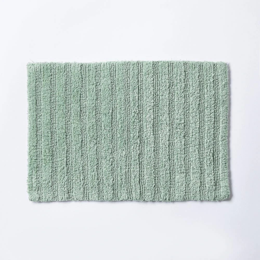 KSP Stripe Cotton Bathmat Reversible 17x24" (Smoke Green)