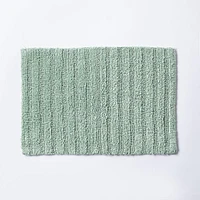 KSP Stripe Cotton Bathmat Reversible 17x24" (Smoke Green)