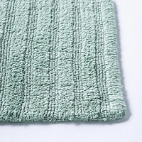 KSP Stripe Cotton Bathmat Reversible 17x24" (Smoke Green)