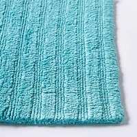KSP Stripe Cotton Bathmat Reversible 20x32" (Capri Blue)