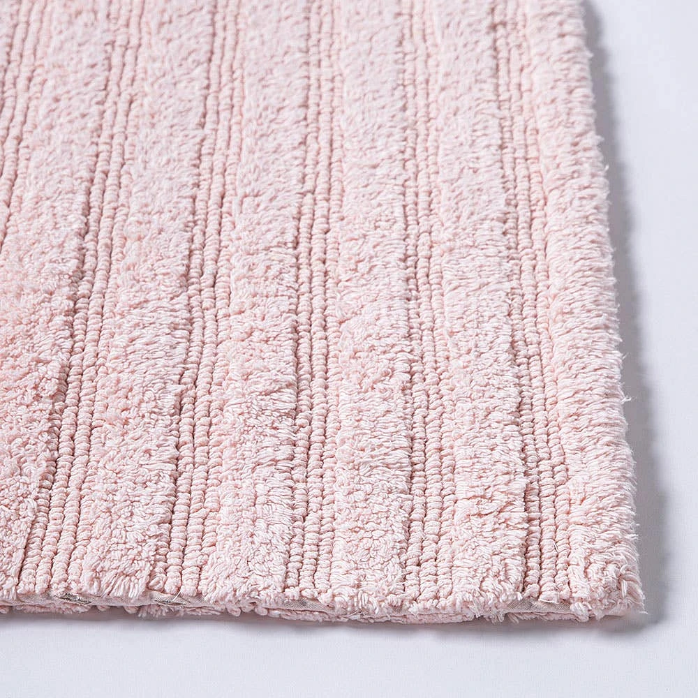 KSP Stripe Cotton Bathmat Reversible 20x32" (Rose Quartz)