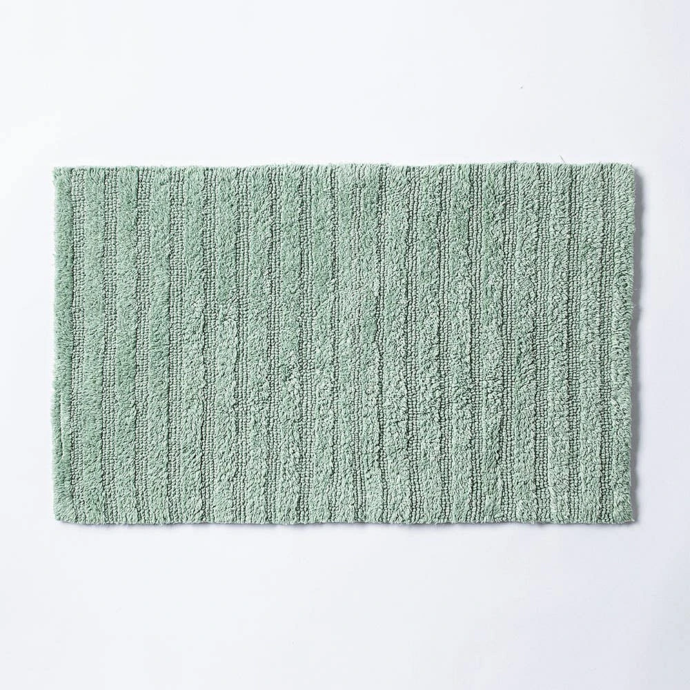 KSP Stripe Cotton Bathmat Reversible 20x32" (Smoke Green)