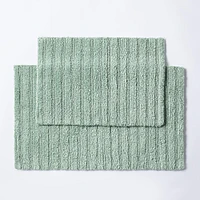 KSP Stripe Cotton Bathmat Reversible 20x32" (Smoke Green)
